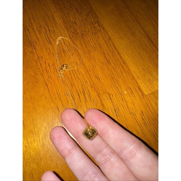 Stunning Sterling Silver 925 Necklace Small Pearl Gold Plated Square Station - Picture 7 of 7